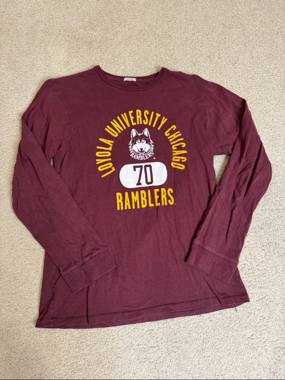 League Maroon Long-Sleeve Loyola University Chicago Graphic Tee